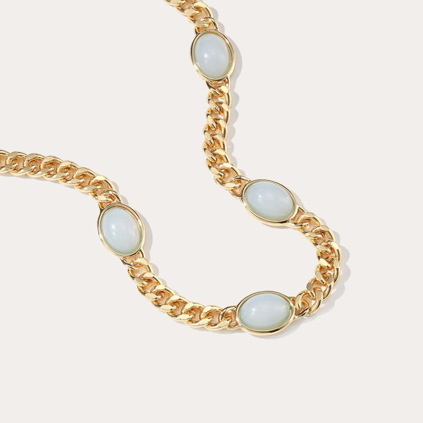 Wholesale 18K Real Gold Semi-precious Stone Necklace